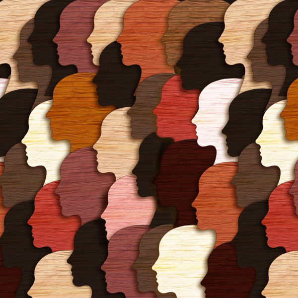 mosaic of multi-cultural facial profiles