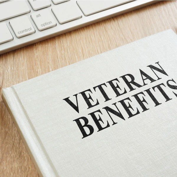 Book about veteran benefits on a table