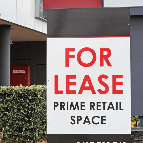 Sign offering retail space for lease