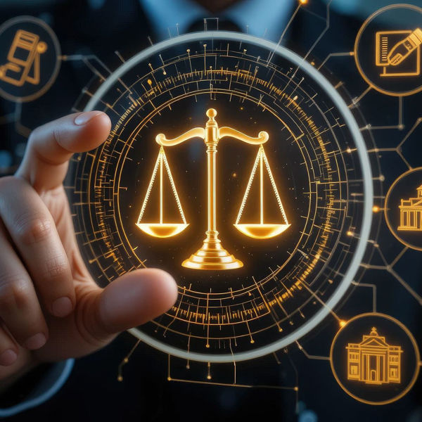 augmented reality projection of scales of justice